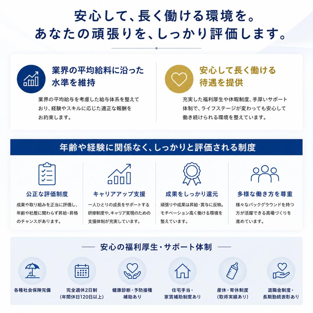 業界平均を上回る安定した給料