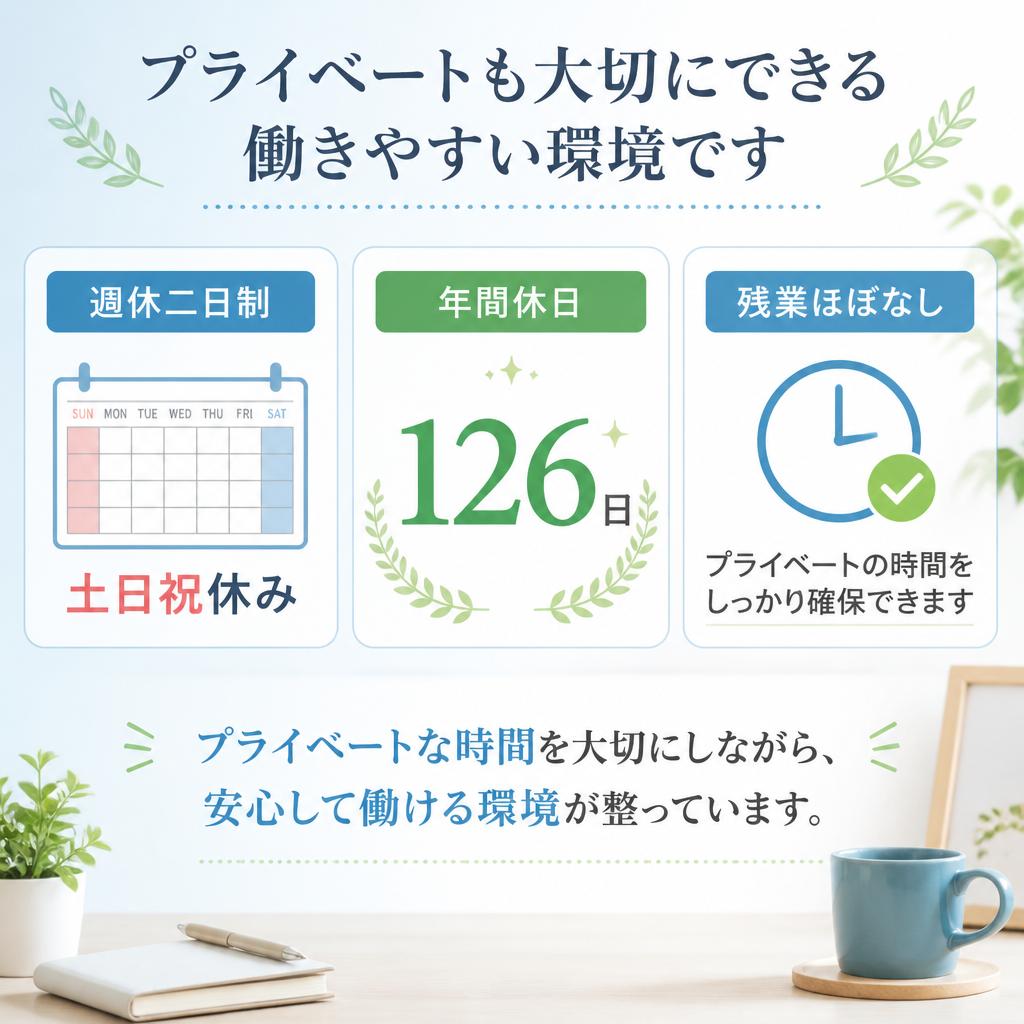 ワークライフバランスを大切に