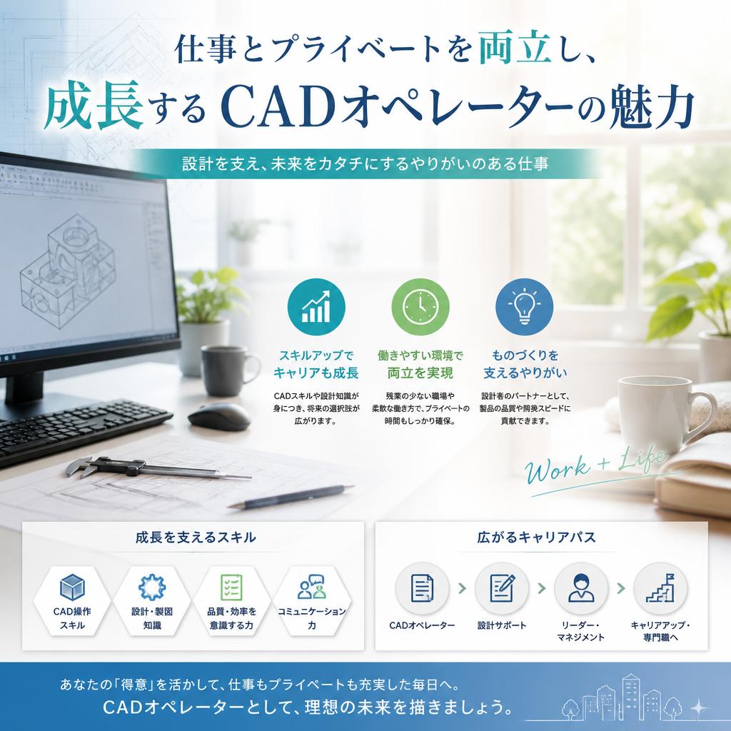 仕事とプライベートを両立し、成長するCADオペレーターの魅力