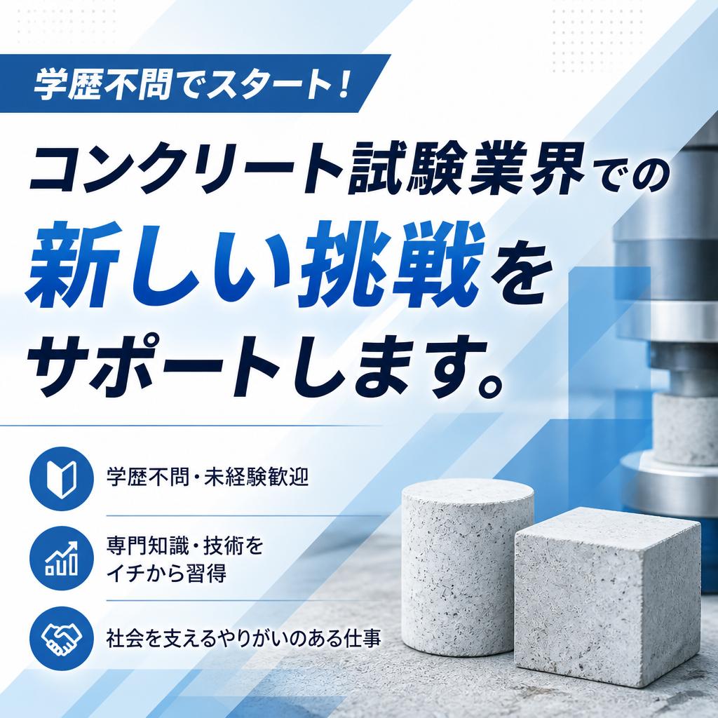学歴不問でスタート！コンクリート試験業界での新しい挑戦をサポートします。
