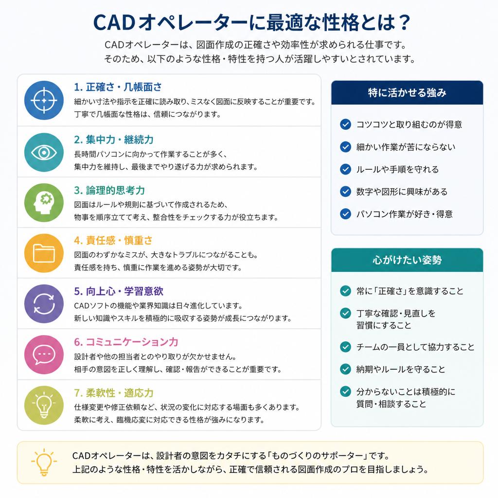CADオペレーターに最適な性格とは？