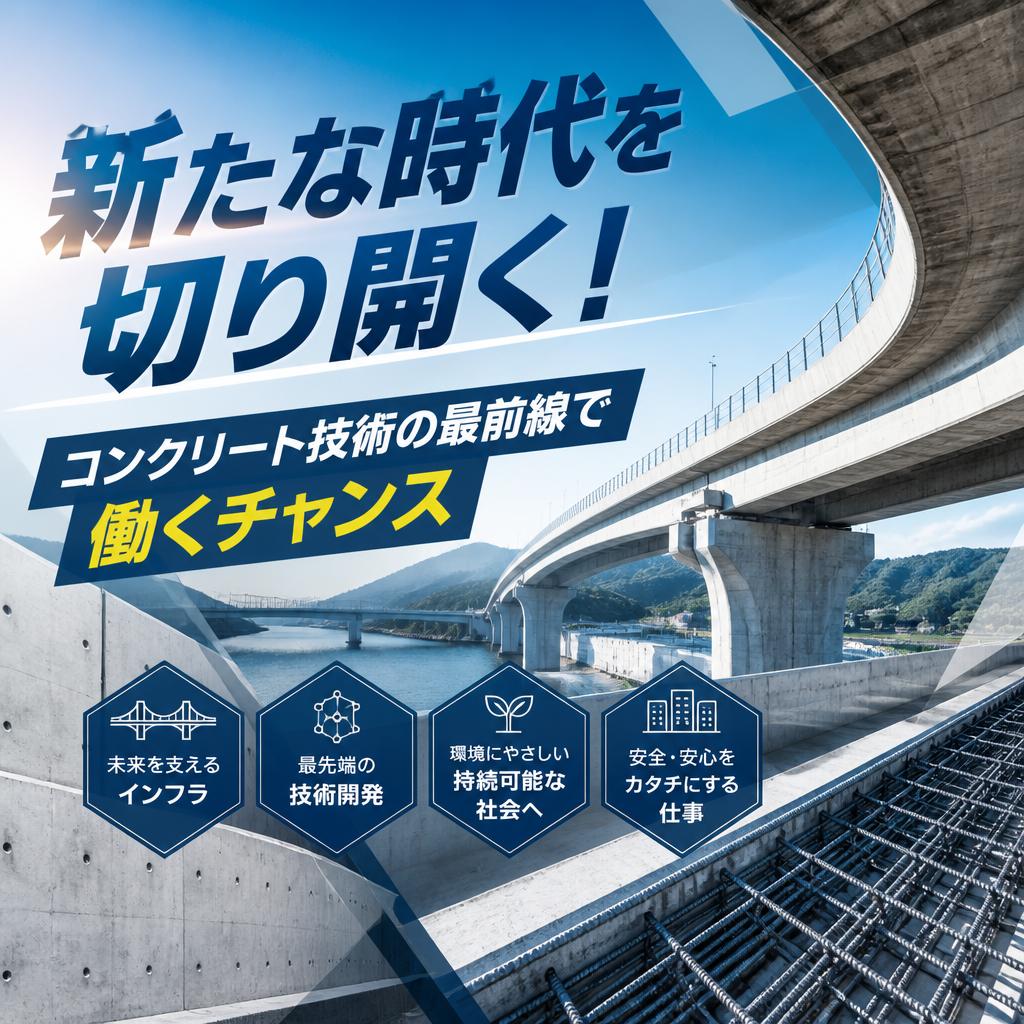 新たな時代を切り開く！コンクリート技術の最前線で働くチャンス