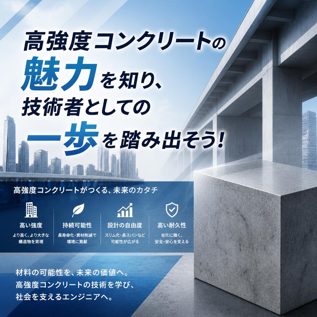高強度コンクリートの魅力を知り、技術者としての一歩を踏み出そう！