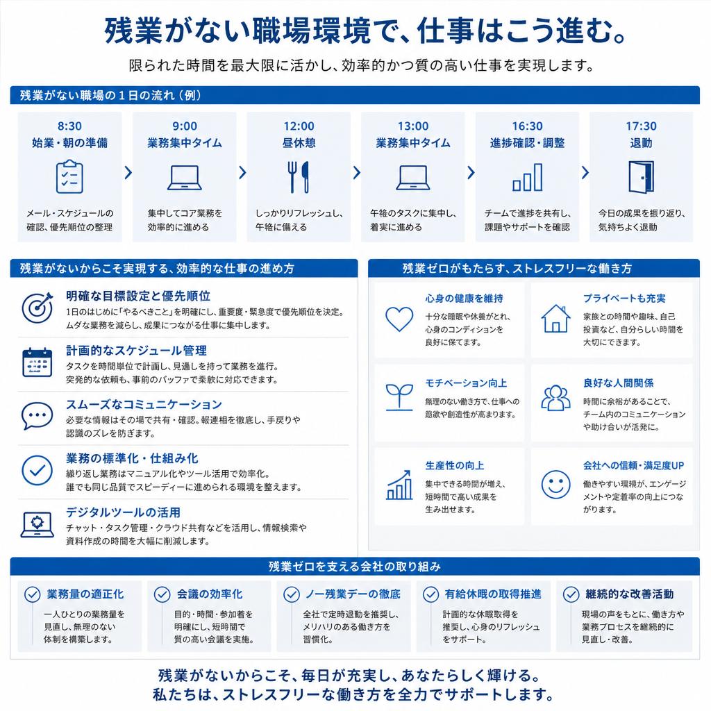 残業なしの職場環境