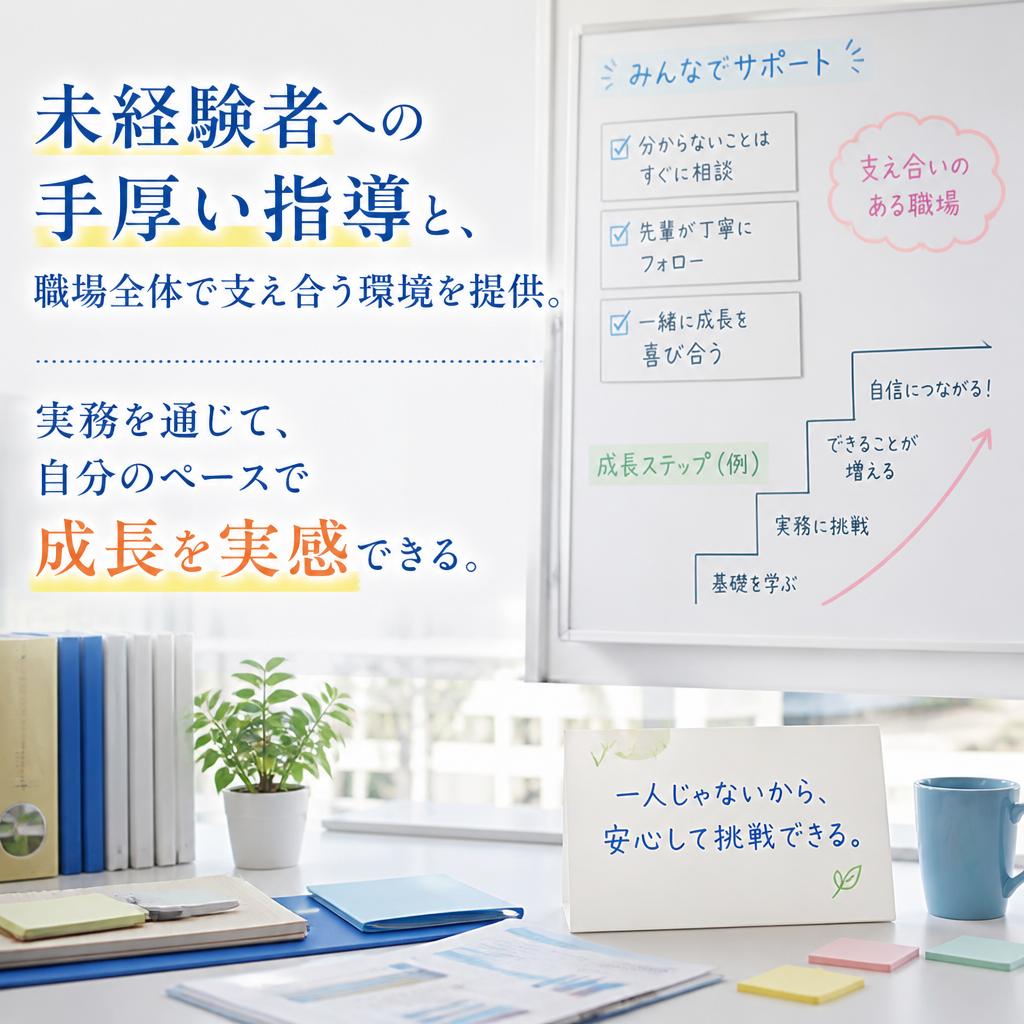 充実したサポート体制でスキルアップ