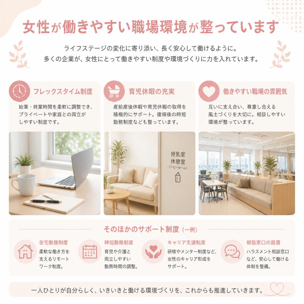 女性に優しい働きやすい職場環境
