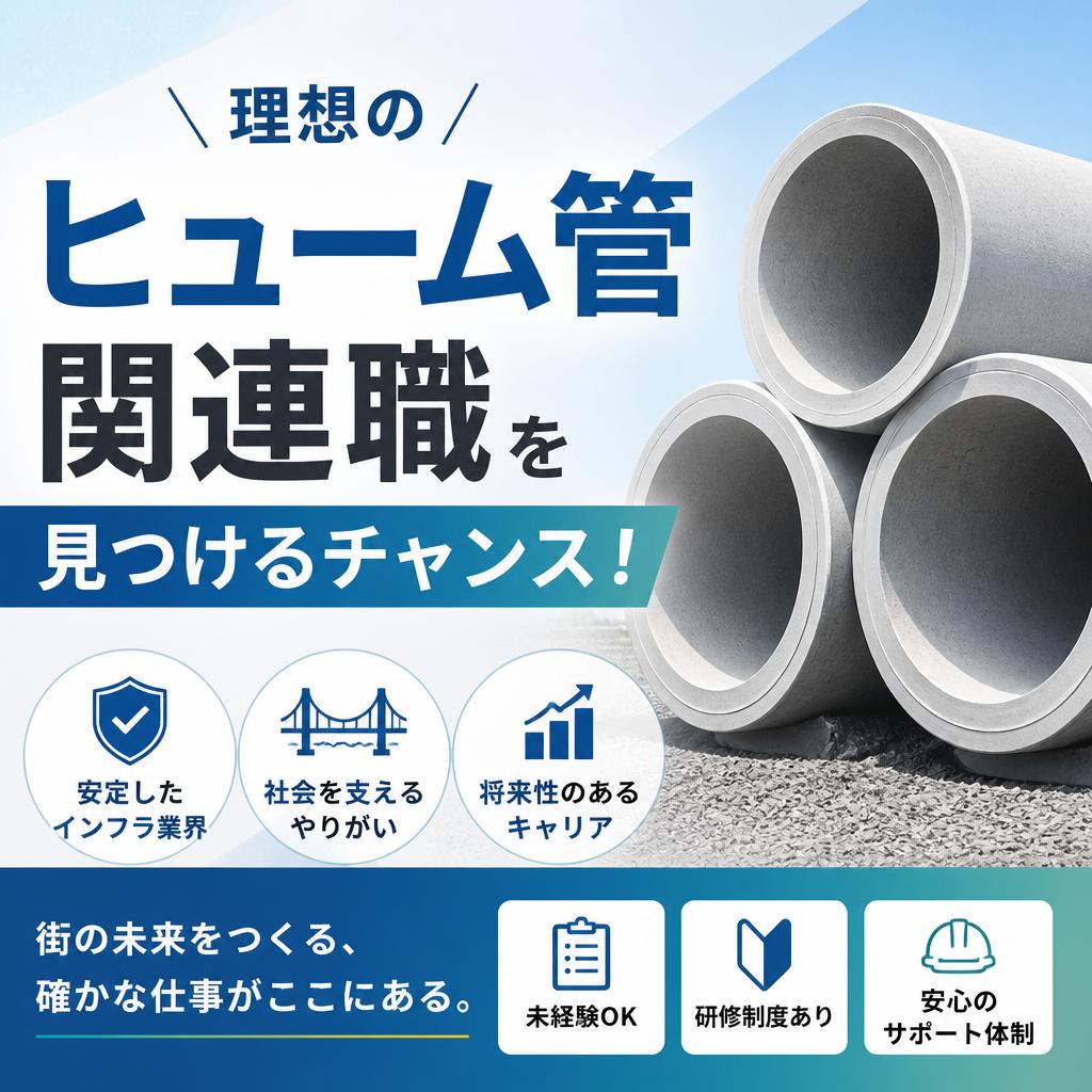 理想のヒューム管関連職を見つけるチャンス！