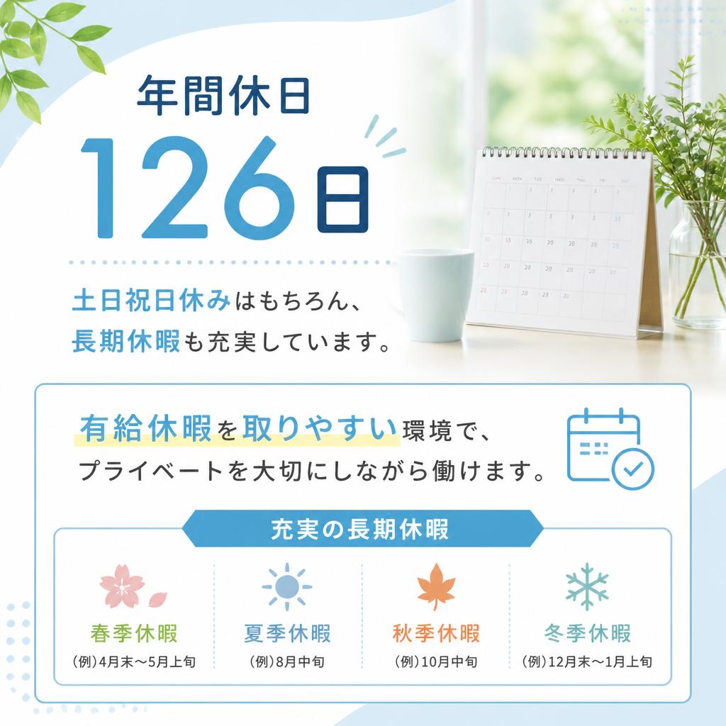 柔軟な勤務体系と充実した休暇