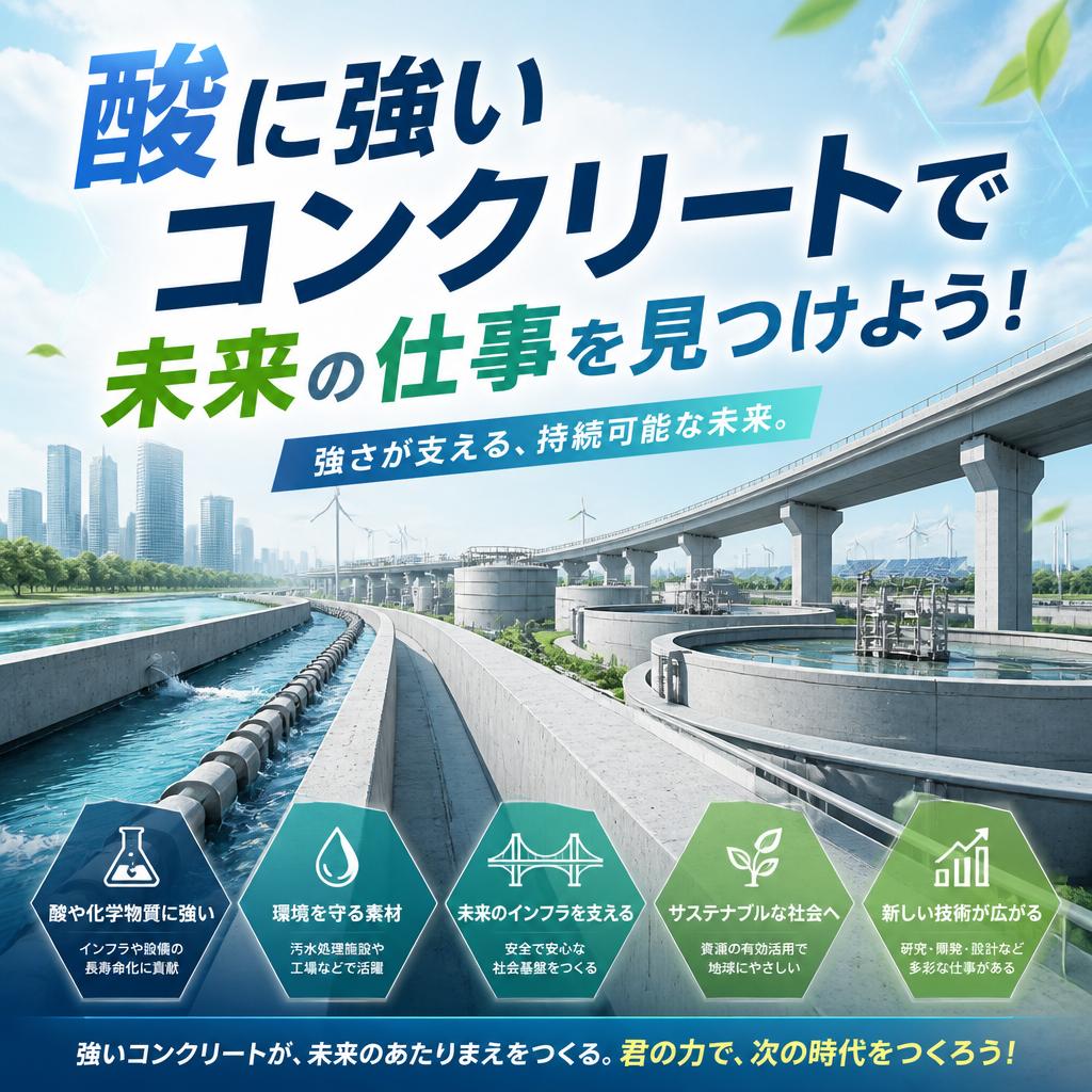 酸に強いコンクリートで未来の仕事を見つけよう！