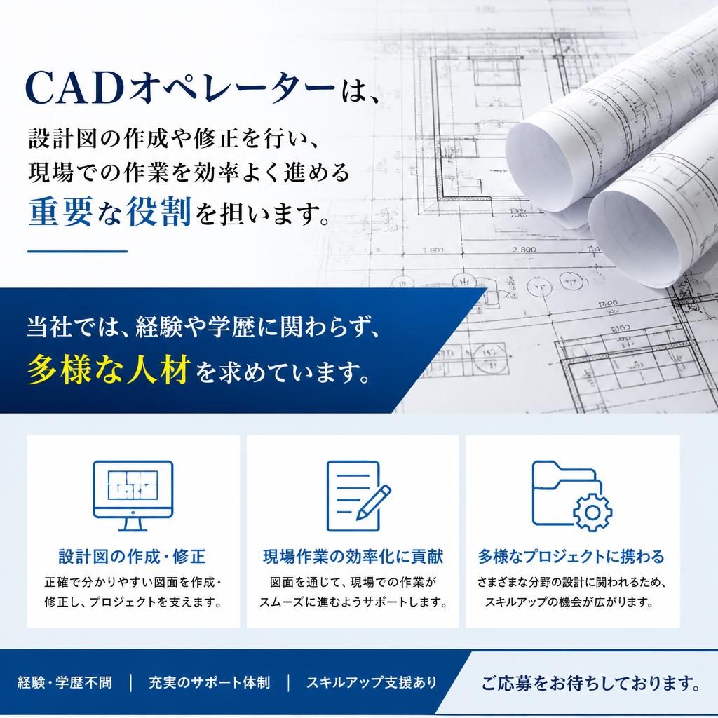 CADオペレーターの役割と募集要項