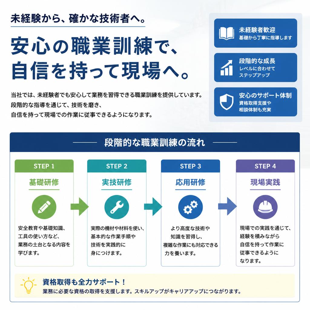 職業訓練で未経験者も安心！