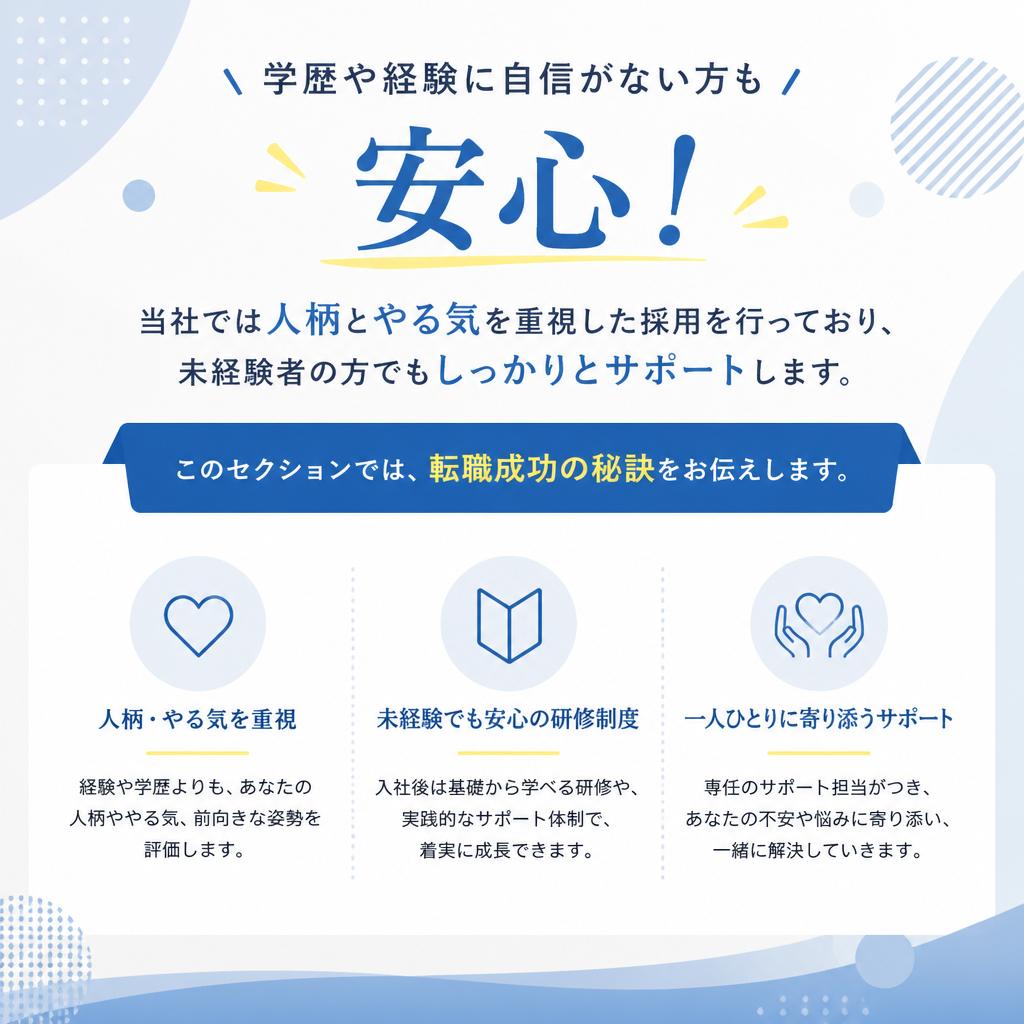 学歴不問・未経験者歓迎の求人