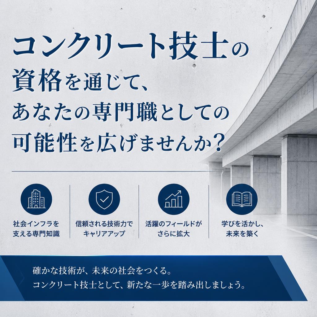 コンクリート技士の資格を通じて、あなたの専門職としての可能性を広げませんか？